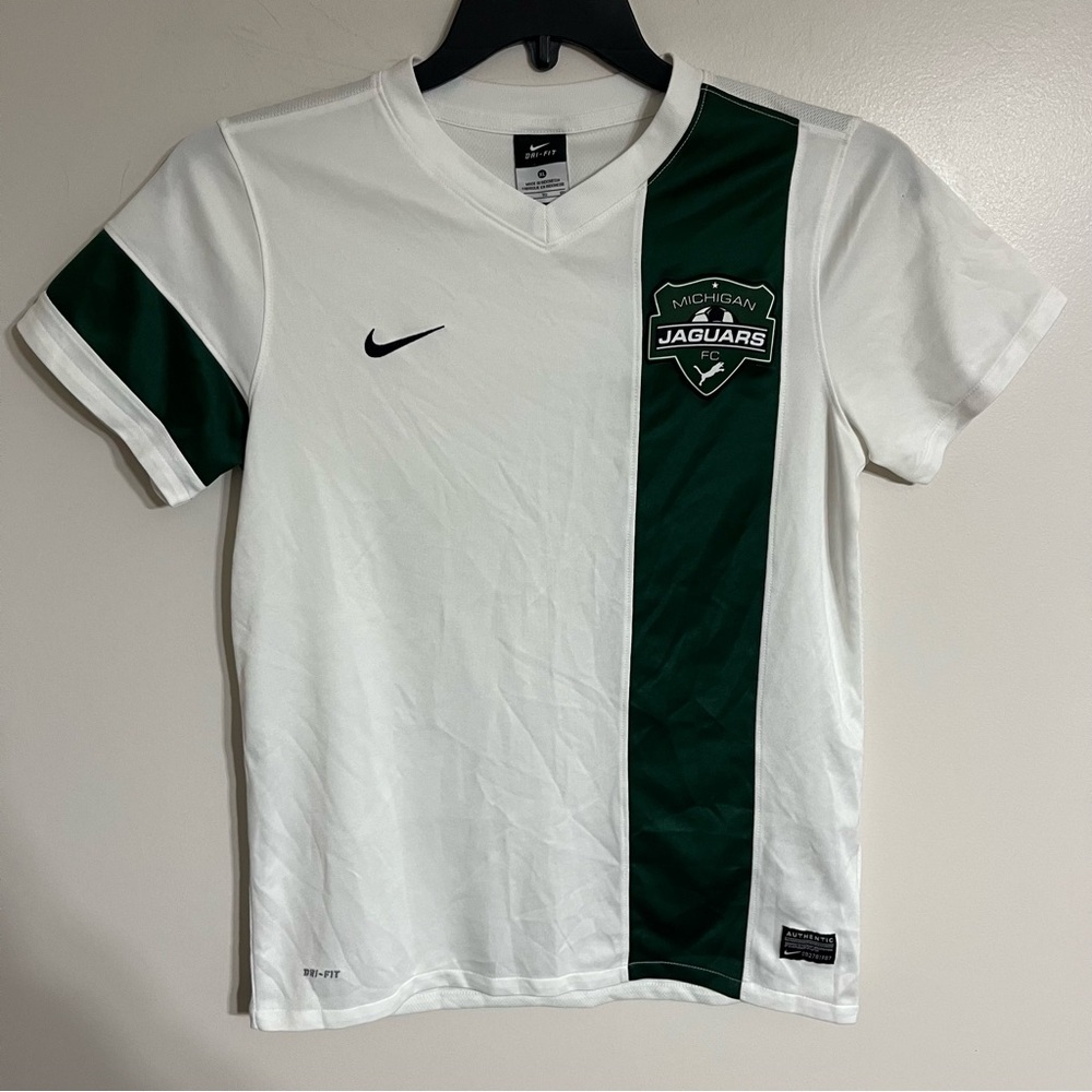 Women's Nike Dri Fit Vneck Jersey Michigan‎ Jaguars FC Soccer Size XL